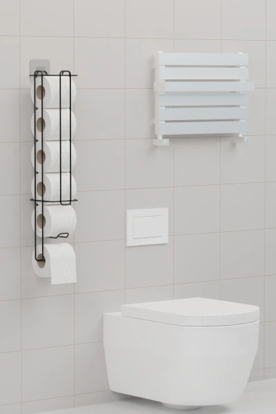 Yapışkanlı Tuvalet Kağıtlığı Şarjörü Wc Kağıtlık Yedekli Metal Tuvalet Kağıdı Tutacağı Askısı