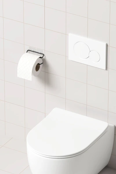 Yapışkanlı Tuvalet Kağıtlığı Tutacağı Askısı Mat Siyah Metal Tuvalet Kağıtlık Minimal Tasarım