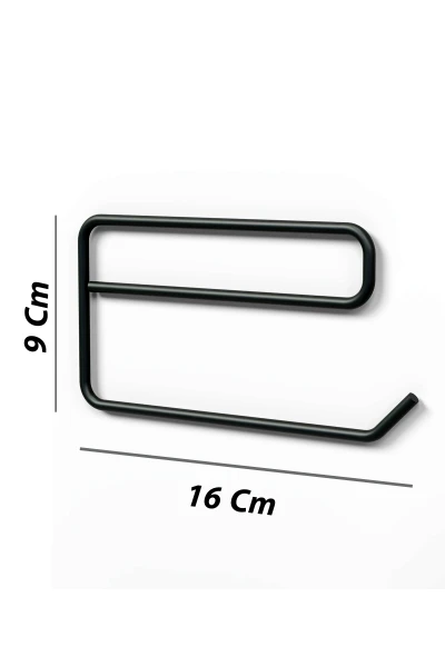 Yapışkanlı Tuvalet Kağıtlığı Tutacağı Askısı Mat Siyah Metal Tuvalet Kağıtlık Minimal Tasarım