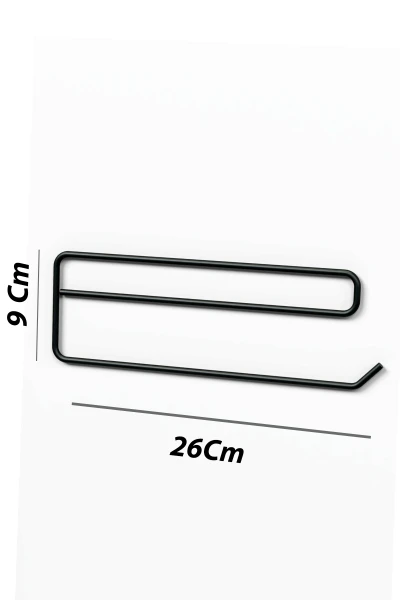 Yapışkanlı Kağıt Havluluk Siyah Kağıt Havlu Askısı Tutacağı Metal Banyo Mutfak Havluluğu Minimal