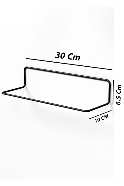 Yapışkanlı Havluluk Siyah Havlu Askısı Metal Havlu tutacağı Banyo Mutfak Havluluğu Minimal Tasarım
