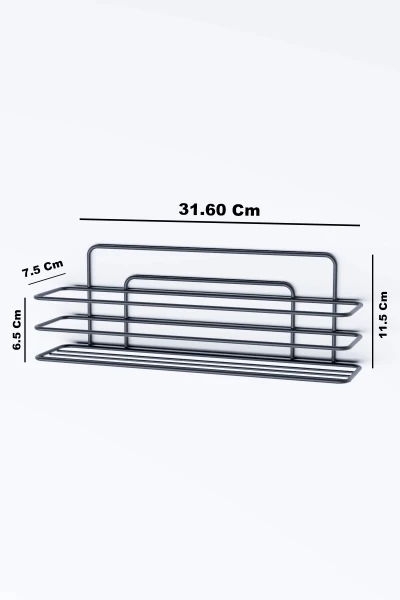 Yapışkan Raflı 12 li 450 ml Baharatlık Seti Etiket ve Kaşık Hediyeli Metal Baharat Standı