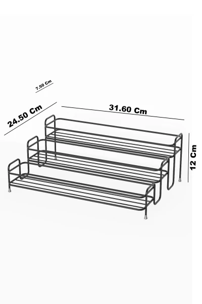 12 Li 450 ml Metal Standlı Baharatlık Seti Etiket Ve Kaşık Hediyeli Baharat Standı Rafı