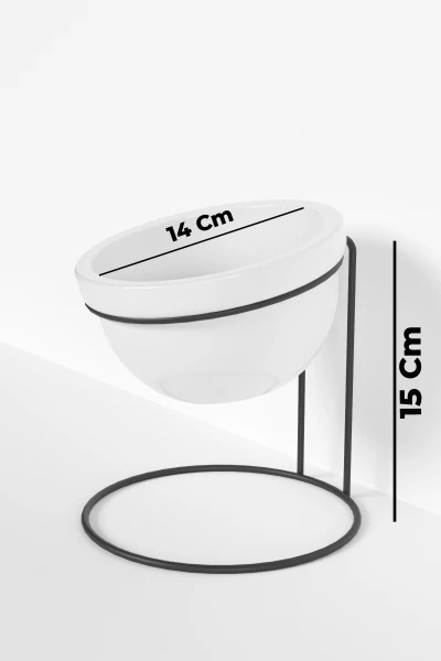 Seramik Mama Ve Su Kabı Metal Standlı Kedi Köpek Mama Kabı Evcil Hayvan Mama Kasesi