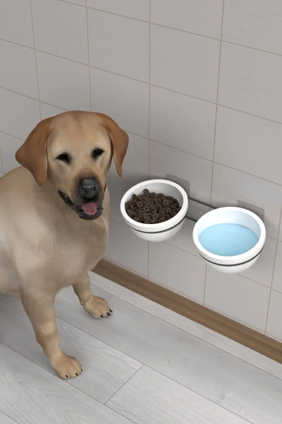 Yapışkanlı Asılabilir Seramik Mama Ve Su Kabı Metal Standlı Kedi Köpek Mama Kabı Evcil Hayvan