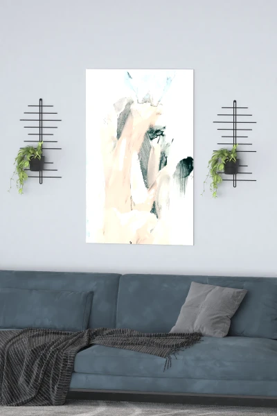 2 Li Metal Duvar Saksılığı Dekorasyon Saksı Oval Çiçeklik Standı Vazo Çiçek Siyah