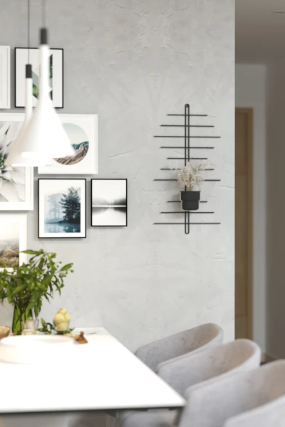 2 Li Metal Duvar Saksılığı Dekorasyon Saksı Oval Çiçeklik Standı Vazo Çiçek Siyah