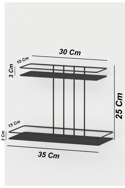 Banyo Kozmetik Takı Düzenleyici Çok Amaçlı Organizer 2 Katlı Servis Sunum Tepsisi İkramlık
