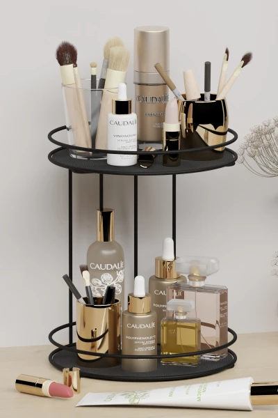 Dekula Banyo Kozmetik Takı Düzenleyici Çok Amaçlı Organizer 2 Katlı Servis Sunum Tepsisi İkramlık