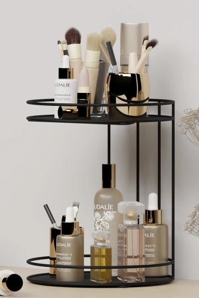 Dekula Banyo Kozmetik Takı Düzenleyici Çok Amaçlı Organizer 2 Katlı Servis Sunum Tepsisi İkramlık