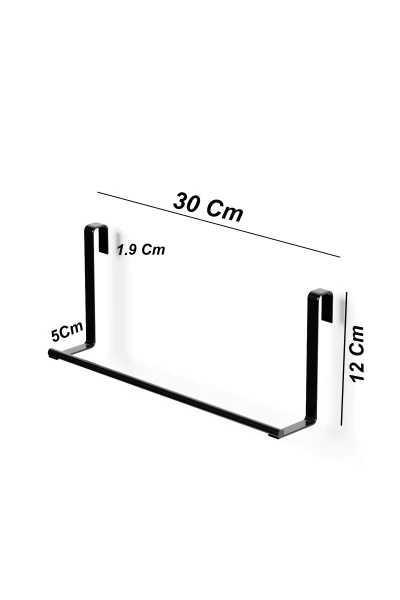 zabata Askılı Havlu Rafı Dolap Kapağı Askısı Bez Tutucu Askılık Mutfak Düzenleyici Havlu Askılığı Siyah
