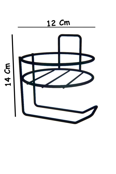 Yapışkanlı Tuvalet Kağıtlığı Tutacağı Askısı Mat Siyah Metal Tuvalet Kağıtlık Yuvarlak Model