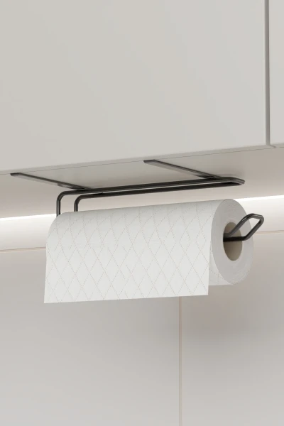 zabata Havluluk Peçetelik Askısı Banyo Mutfak Düzenleyicisi Kağıt Rulo Havlu Askılığı Pratik Siyah Rulo