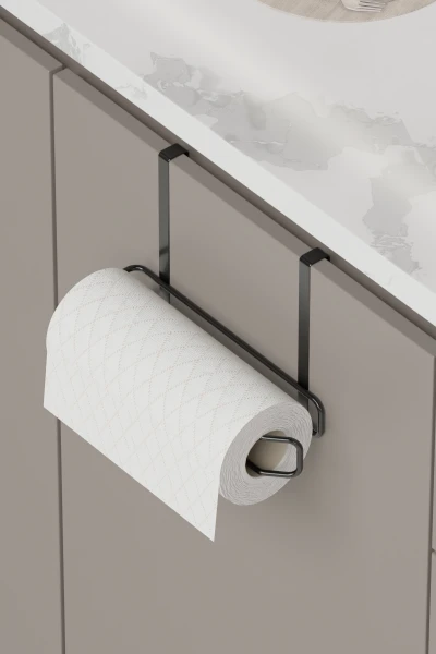 zabata Havluluk Peçetelik Askısı Banyo Mutfak Düzenleyicisi Kağıt Rulo Havlu Askılığı Pratik Siyah Rulo