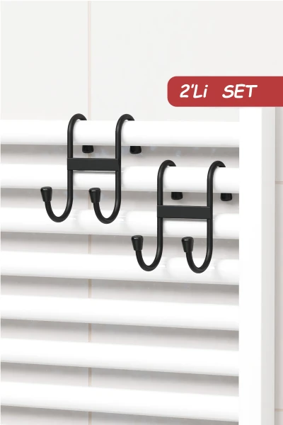 zabata 2 Adet Çift Kancalı Havlupan Askısı Banyo Mutfak Metal Askılık Havlupan Askı Organizer