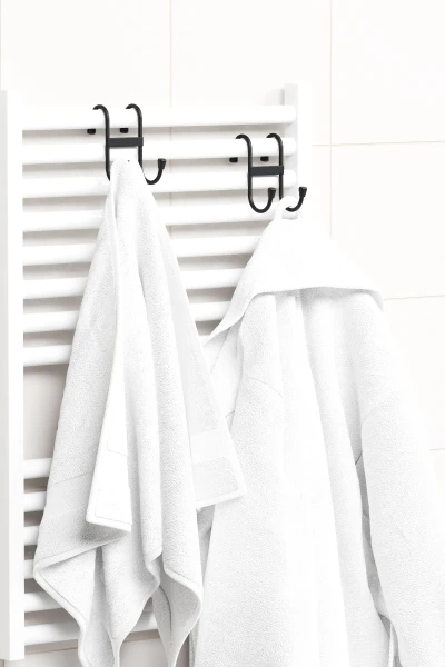 zabata 2 Adet Çift Kancalı Havlupan Askısı Banyo Mutfak Metal Askılık Havlupan Askı Organizer