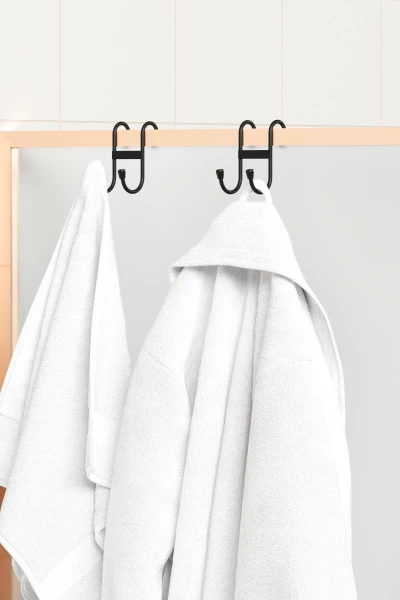 zabata 2 Adet Çift Kancalı Havlupan Askısı Banyo Mutfak Metal Askılık Havlupan Askı Organizer