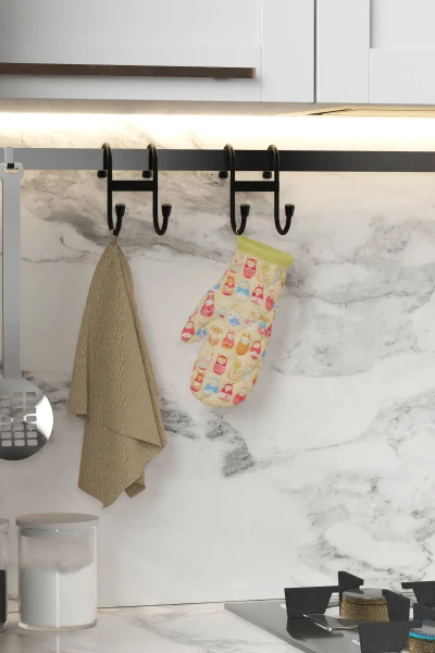 zabata 2 Adet Çift Kancalı Havlupan Askısı Banyo Mutfak Metal Askılık Havlupan Askı Organizer