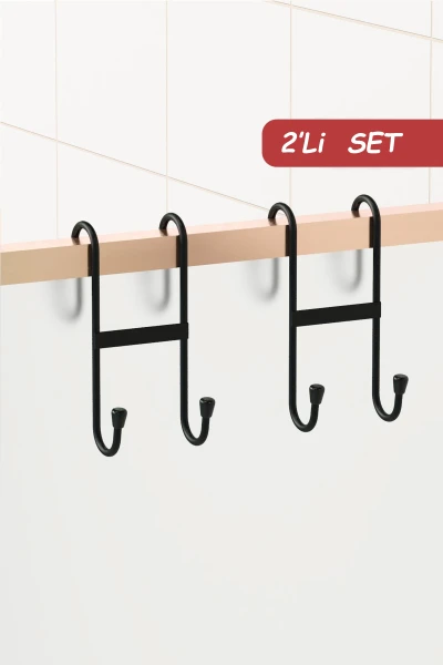 zabata 2 Adet Çift Kancalı Havlupan Askısı Banyo Mutfak Metal Askılık Havlupan Askı Organizer