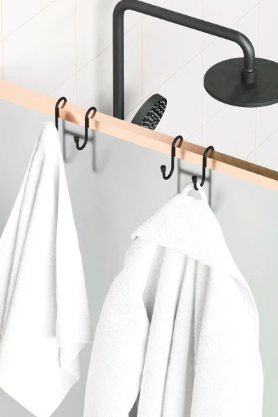 zabata 2 Adet Çift Kancalı Havlupan Askısı Banyo Mutfak Metal Askılık Havlupan Askı Organizer