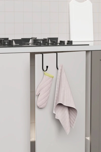 zabata 5 li Set Kapı ve Dolap Kapağı Üstü Askısı Mutfak Askı Kancası Metal Askılık Siyah