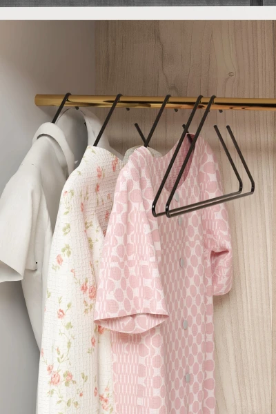 5 Adet Üçgen Dolap İçi Askı Metal Pantolon Askısı Kıyafet Askılığı Elbise Düzenleyici