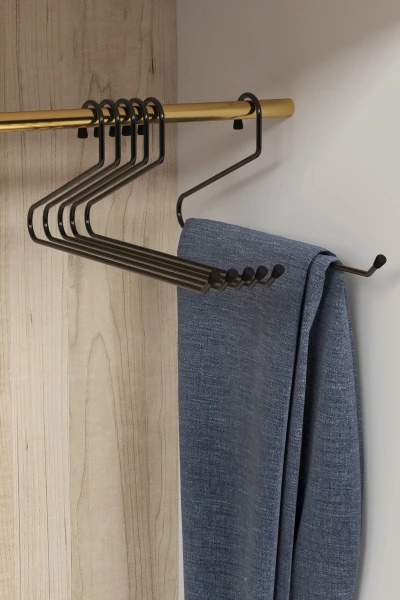 5 Adet Dolap İçi Askı Metal Pantolon Askısı Kıyafet Askılığı Elbise Düzenleyici