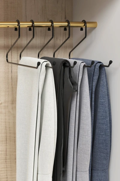 5 Adet Dolap İçi Askı Metal Pantolon Askısı Kıyafet Askılığı Elbise Düzenleyici