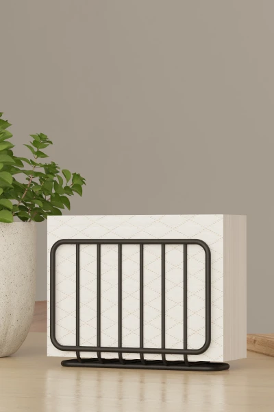 zabata Masaüstü Metal Peçetelik Siyah Ve Modern Peçete Düzenleyici