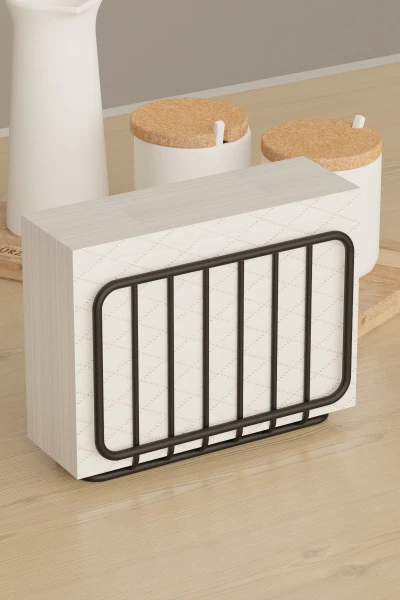 zabata Masaüstü Metal Peçetelik Siyah Ve Modern Peçete Düzenleyici