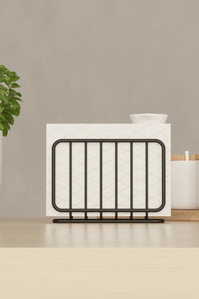 zabata Masaüstü Metal Peçetelik Siyah Ve Modern Peçete Düzenleyici