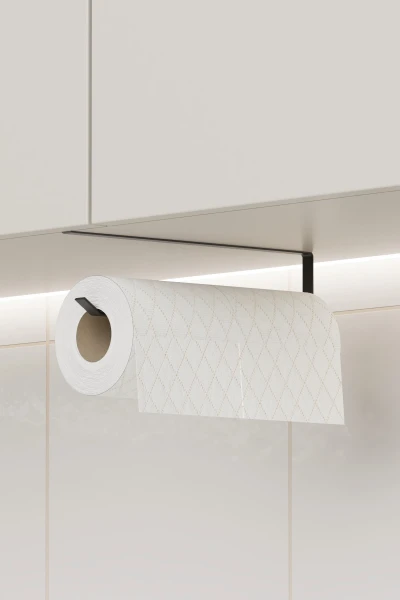 Havluluk Peçetelik Askısı Banyo Mutfak Düzenleyicisi Kağıt Rulo Havlu Askılığı Pratik Siyah Rulo