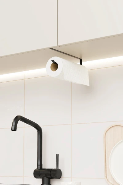 Havluluk Peçetelik Askısı Banyo Mutfak Düzenleyicisi Kağıt Rulo Havlu Askılığı Pratik Siyah Rulo