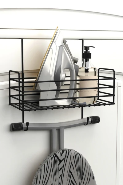 Kapı Arkası Ayarlanabilir Organizer Ütü ve Ütü Masası Askısı Ütü Düzenleyici Raf Ütü Askılığı