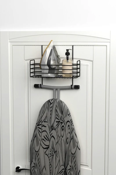 Kapı Arkası Ayarlanabilir Organizer Ütü ve Ütü Masası Askısı Ütü Düzenleyici Raf Ütü Askılığı