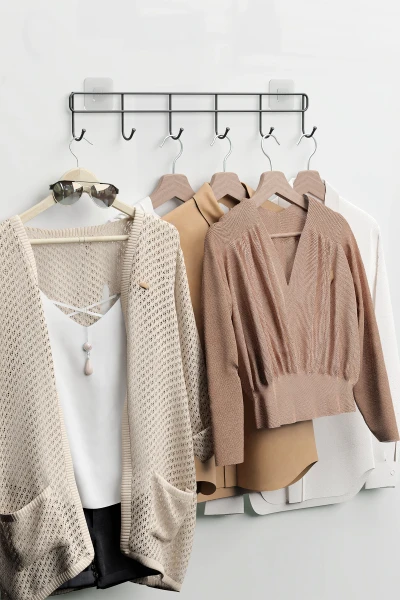 Yapışkanlı Metal Duvar Elbise Askılığı Kapı Arkası Askılık Portmanto Organizer Askı