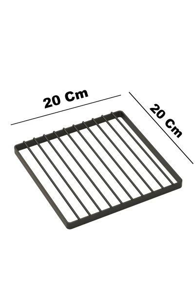 Nihale Tencere Altılığı Metal Kare Çaydanlık Altlık Siyah Metal