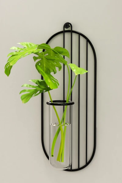 Metal Duvar Saksılığı Dekorasyon Saksı Oval Çiçeklik Standı Vazo Çiçek