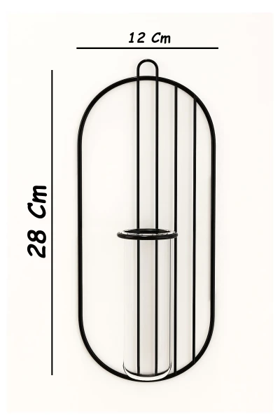 Metal Duvar Saksılığı Dekorasyon Saksı Oval Çiçeklik Standı Vazo Çiçek