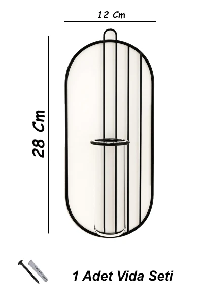 Metal Duvar Saksılığı Dekorasyon Saksı Oval Çiçeklik Standı Vazo Çiçek