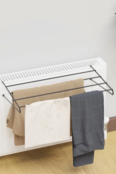 Petek Üstü Çamaşırlık 4 Sıralı Katlanabilir kalorifer Çamaşır Kurutmalık Kıyafet Askısı