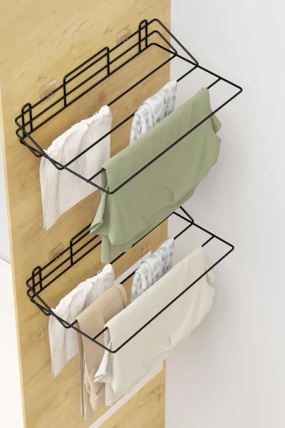 Petek Üstü Çamaşırlık 4 Sıralı Katlanabilir kalorifer Çamaşır Kurutmalık Kapı Arkası Kıyafet Askısı