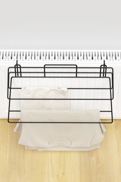 Petek Üstü Çamaşırlık 4 Sıralı Katlanabilir kalorifer Çamaşır Kurutmalık Kapı Arkası Kıyafet Askısı