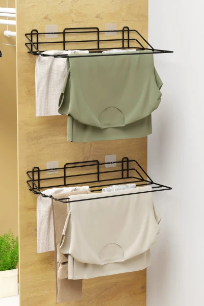 Petek Üstü Çamaşırlık 4 Sıralı Katlanabilir kalorifer Çamaşır Kurutmalık Kapı Arkası Kıyafet Askısı