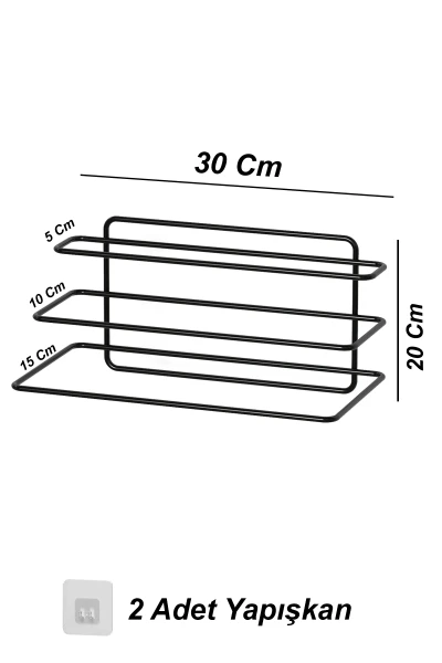Yapışkanlı 3 Katlı Havlu Asıcı Raf Banyo Düzenleyici Metal Havlu Tutacağı Organizer Havluluk Rafı