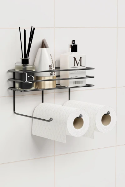 Yapışkanlı Raflı Havlu kurutmalık Mutfak Banyo Rafı Askısı Raf Duvar Düzenleyici Organizer Havluluk
