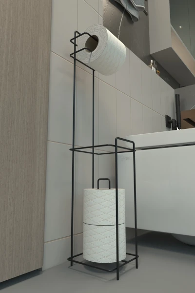 Tuvalet Kağıtlığı Wc Kağıtlık Yedekli Metal Tuvalet Kağıdı Standı Tutacağı Askısı