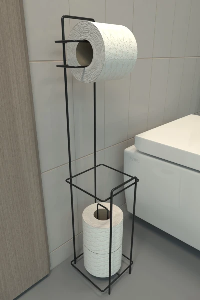 Tuvalet Kağıtlığı Wc Kağıtlık Yedekli Metal Tuvalet Kağıdı Standı Tutacağı Askısı