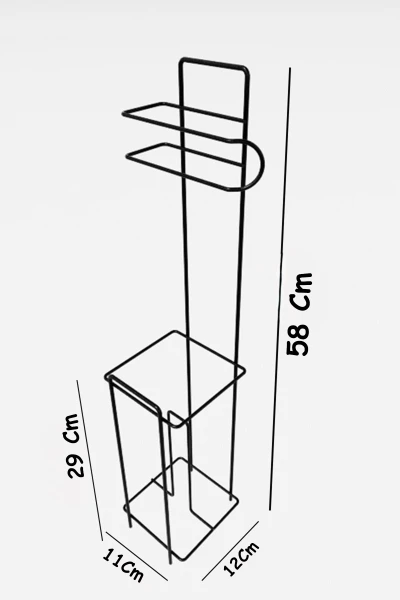 Tuvalet Kağıtlığı Wc Kağıtlık Yedekli Metal Tuvalet Kağıdı Standı Tutacağı Askısı