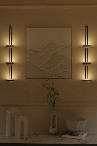 Tealight Şamdan Duvar Şamdanlık Mum Askılı 3 lü Siyah Metal Dekoratif Vidalı
